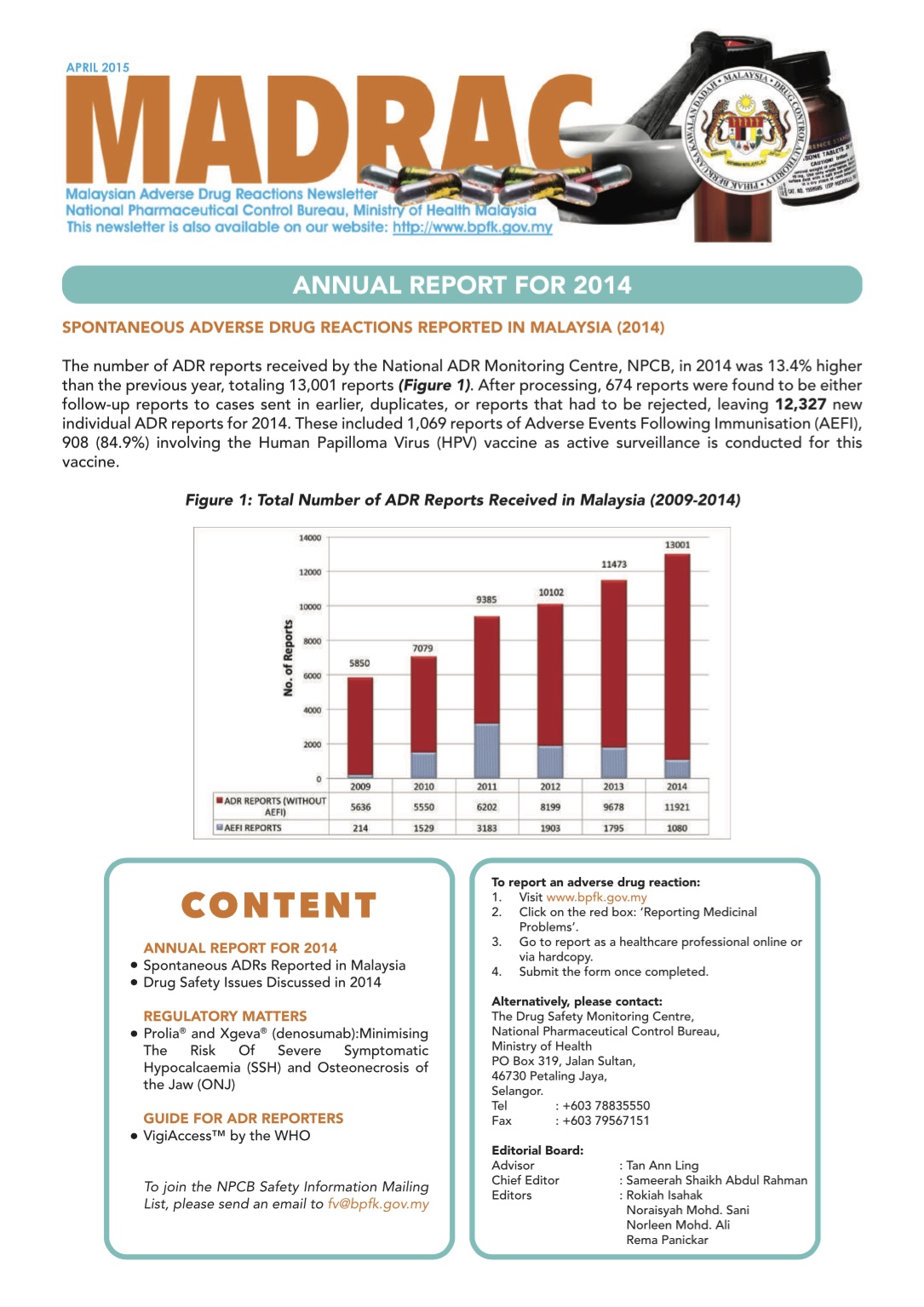 Bulletin MADRAC April 2015